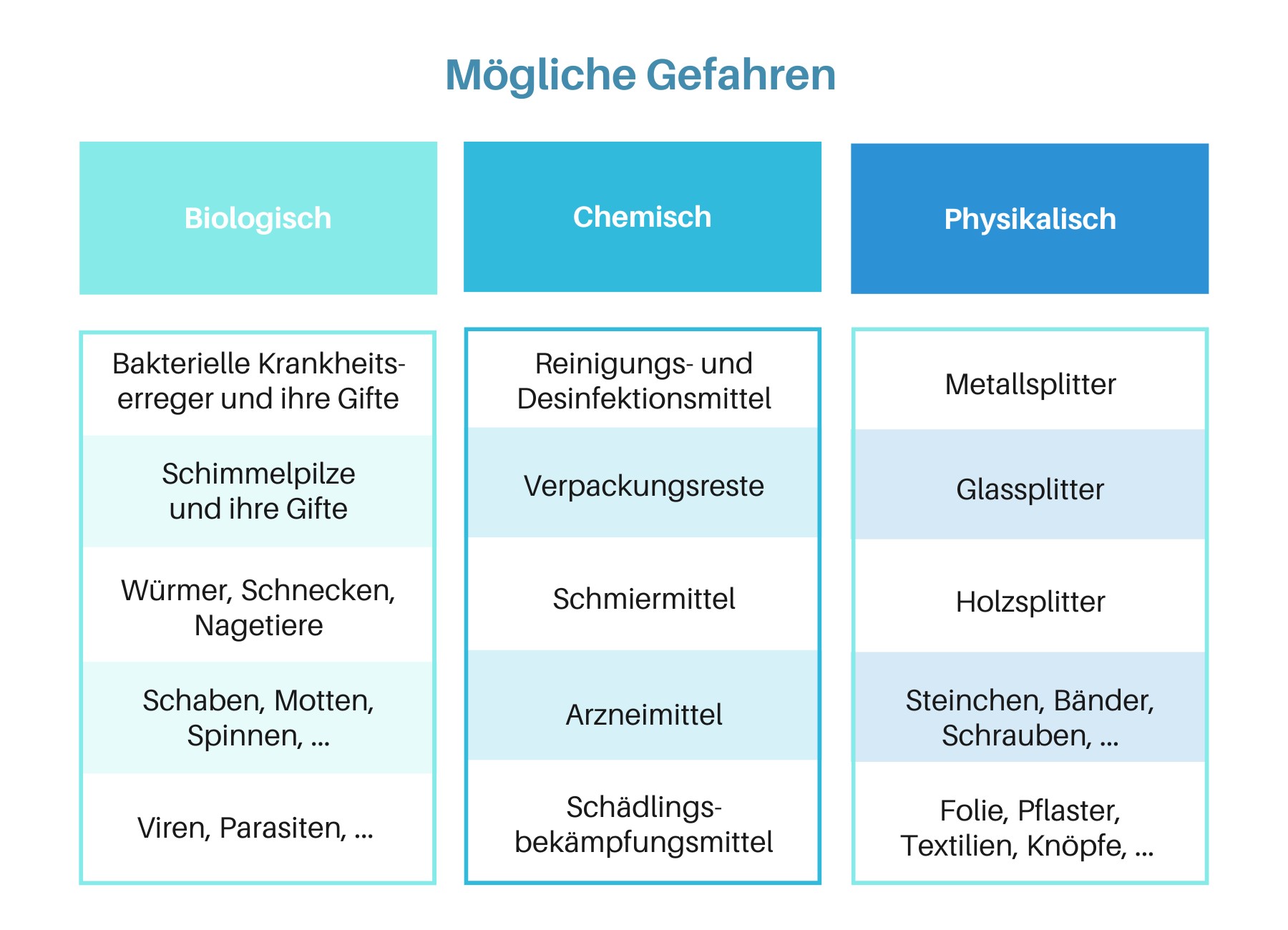HACCP Gefahren