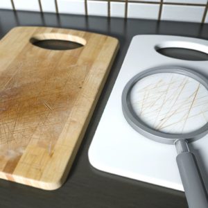 Wooden or plastic chopping board