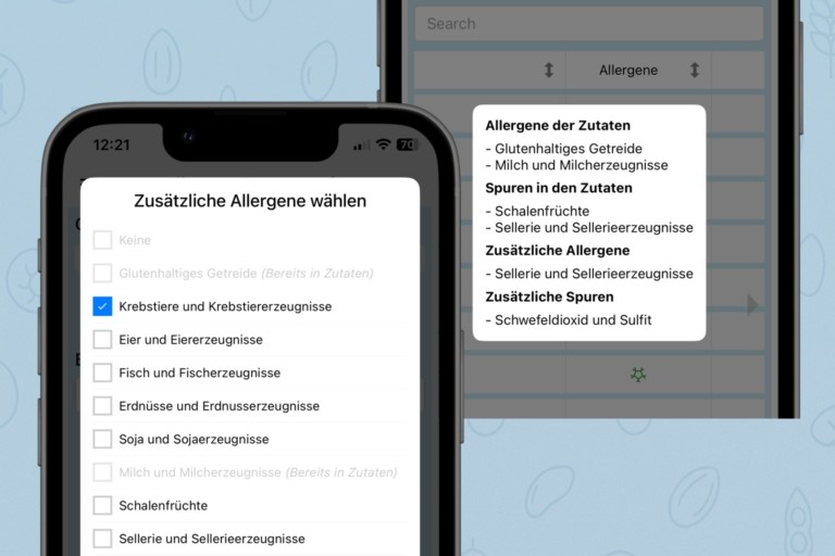 Alcomo HACCP App Allergene